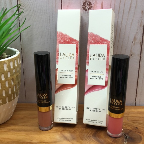 NIB! Laura Geller Prep-n-Go Lip Scrub & Tint Duo - Picture 1 of 16